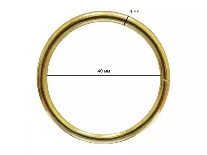  металлическое золотое 40 мм, кольцо  для сумки, кольцо .
