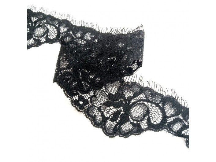 Кружево черное с ресничками 5 см шириной