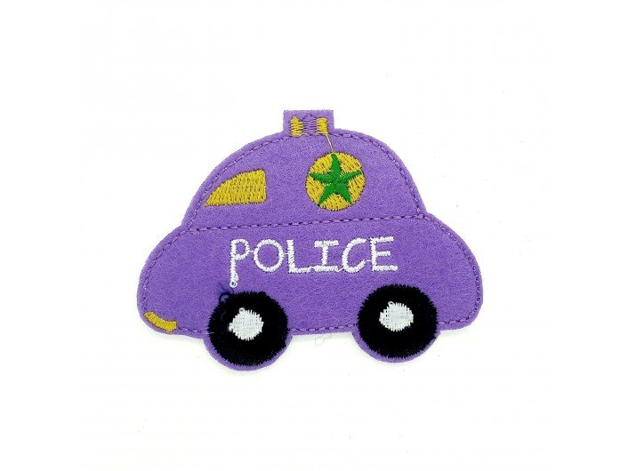 Термоаппликация "авто-полиции" фиолетовый 7,2-6см