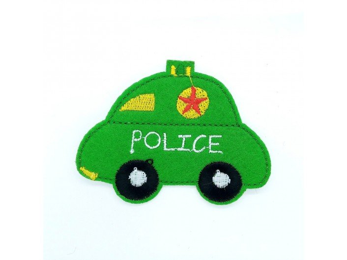Термоаппликация "авто-полиции" зеленая 7,2-6см