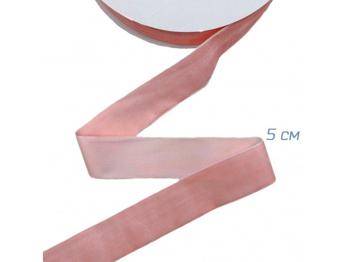 Бархатна лента 50 мм розовая