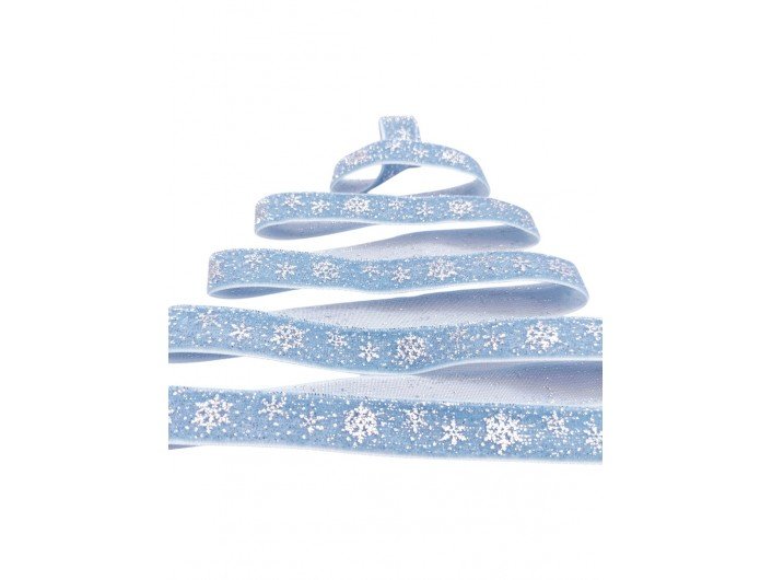 Бархатная лента 15 мм "СНЕЖИНКА" ГОЛУБАЯ/СЕРЕБРО Бархатная лента 15 мм "СНЕЖИНКА" ГОЛУБАЯ/СЕРЕБРО