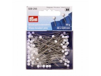 Булавки со стеклянными головками, PRYM 15 гр. БЕЛЫЕ