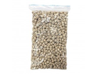 Бусины дерево БЕЛЫЕ 6мм - 100 грамм