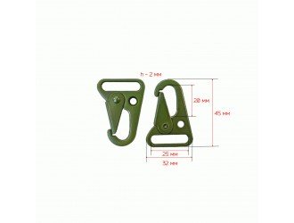 Карабин "Snap Hook" 25 мм. ХАКИ