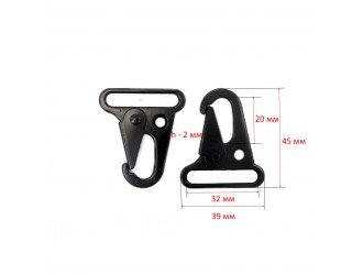 Карабин "Snap Hook" 32 мм. ЧЕРНЫЙ