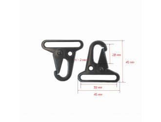 Карабин "Snap Hook" 38 мм. ЧЕРНЫЙ