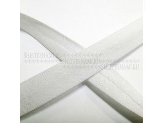 Косая бейка, 15 мм, х/б, БЕЛАЯ Косая бейка, 15 мм, х/б, БЕЛАЯ