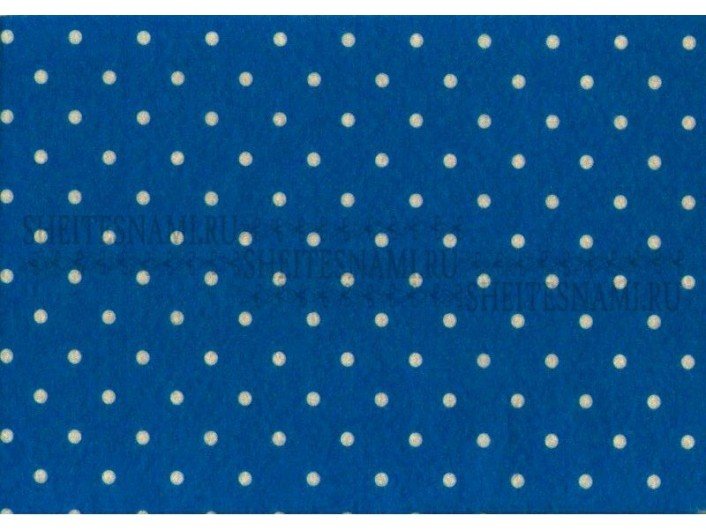 Фетр 1 мм. ярко-синий в горошек