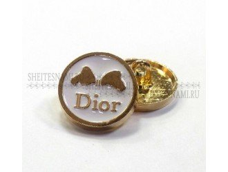 Пуговица металлическая, Dior, 10 мм.