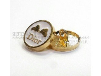 Пуговица металлическая, Dior, 10 мм. Пуговица металлическая, Dior, 10 мм.