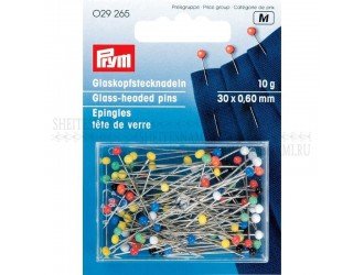 Булавки со стеклянными головками, PRYM 10 гр.