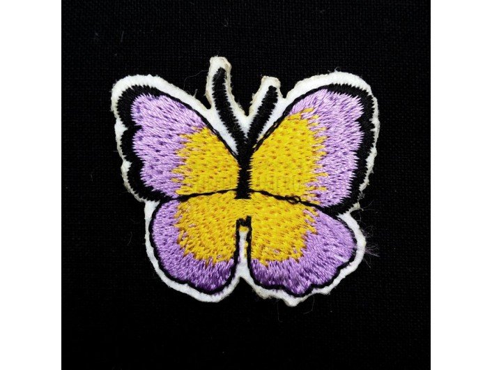 Термоаппликация "Бабочка фиолет-желтая" 3,5-4