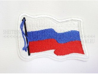 Термоаппликация "Флаг России" на ветру 5,5-8