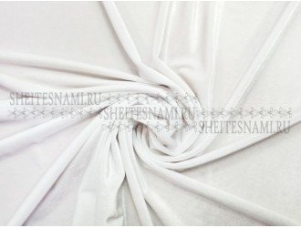 тк. Бархат стрейч БЕЛЫЙ