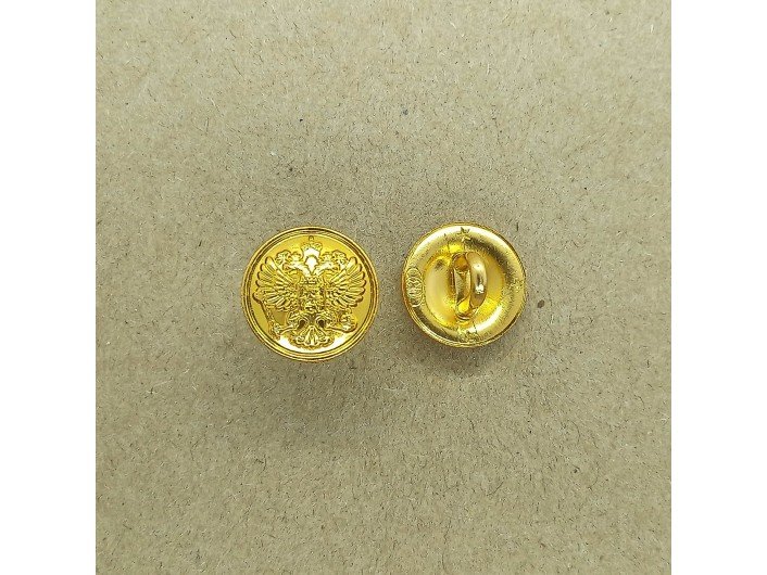Пуговица металлическая, герб, золото 14 мм.
