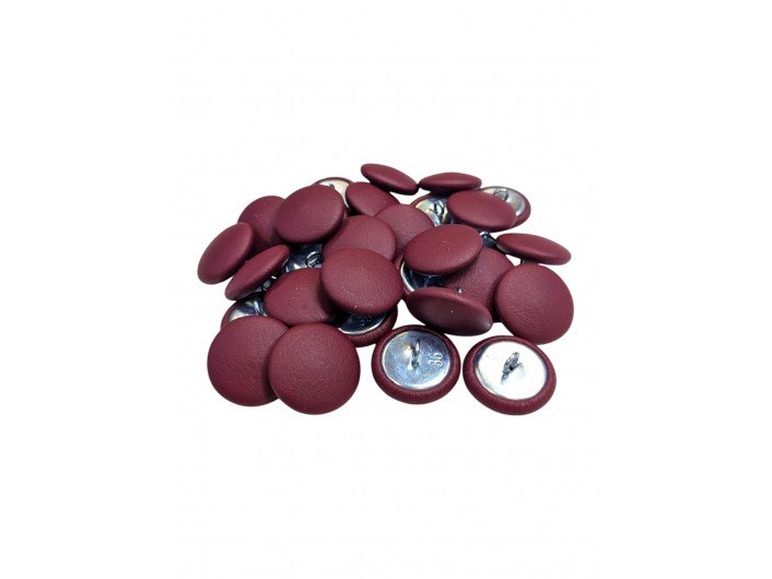 Пуговица обтянутая бордовым кожзамом Пуговица обтянутая бордовым кожзамом