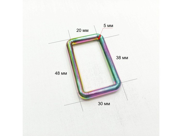 Рамка литая 3,8 см металлическая РАДУГА  (разноцветная)