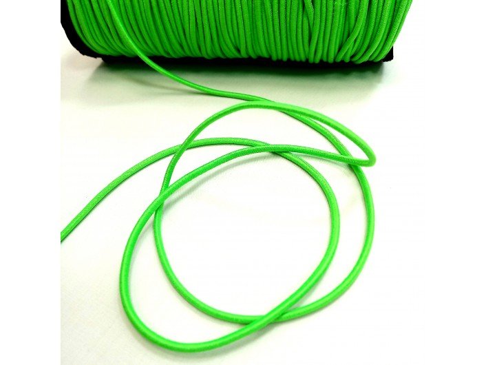 Резинка шляпная зеленая-неон 2 мм