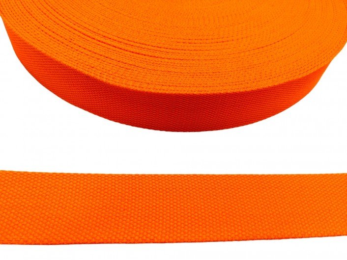 Стропа неонововая оранжевая, шириной 32 мм