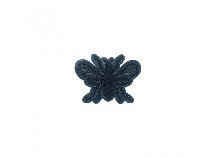 Термоаппликация черная бабочка 4,5-3,5 см.