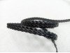 Тесьма плетеная "косичка" из кожзама ЧЕРНАЯ шир.10 мм